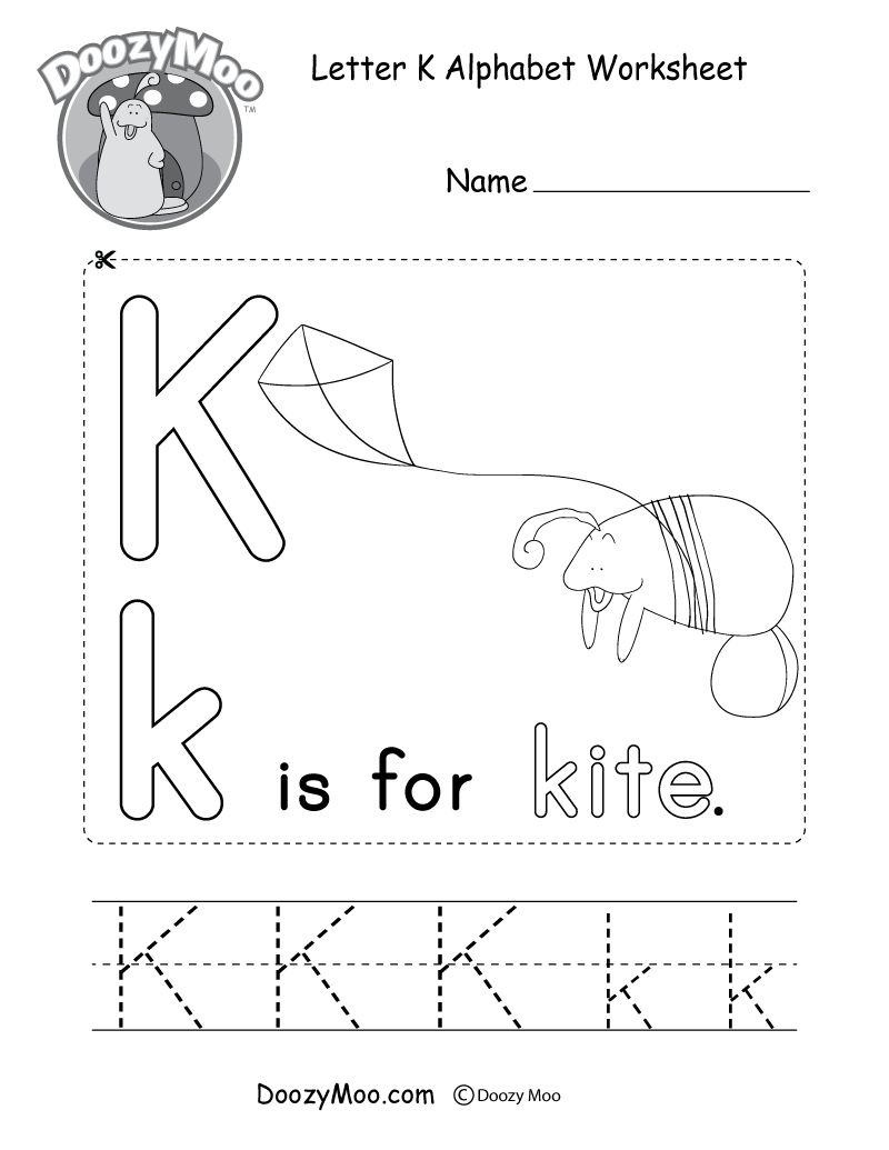 Letter K Alphabet Activity Worksheet - Doozy Moo in K Letter Worksheets