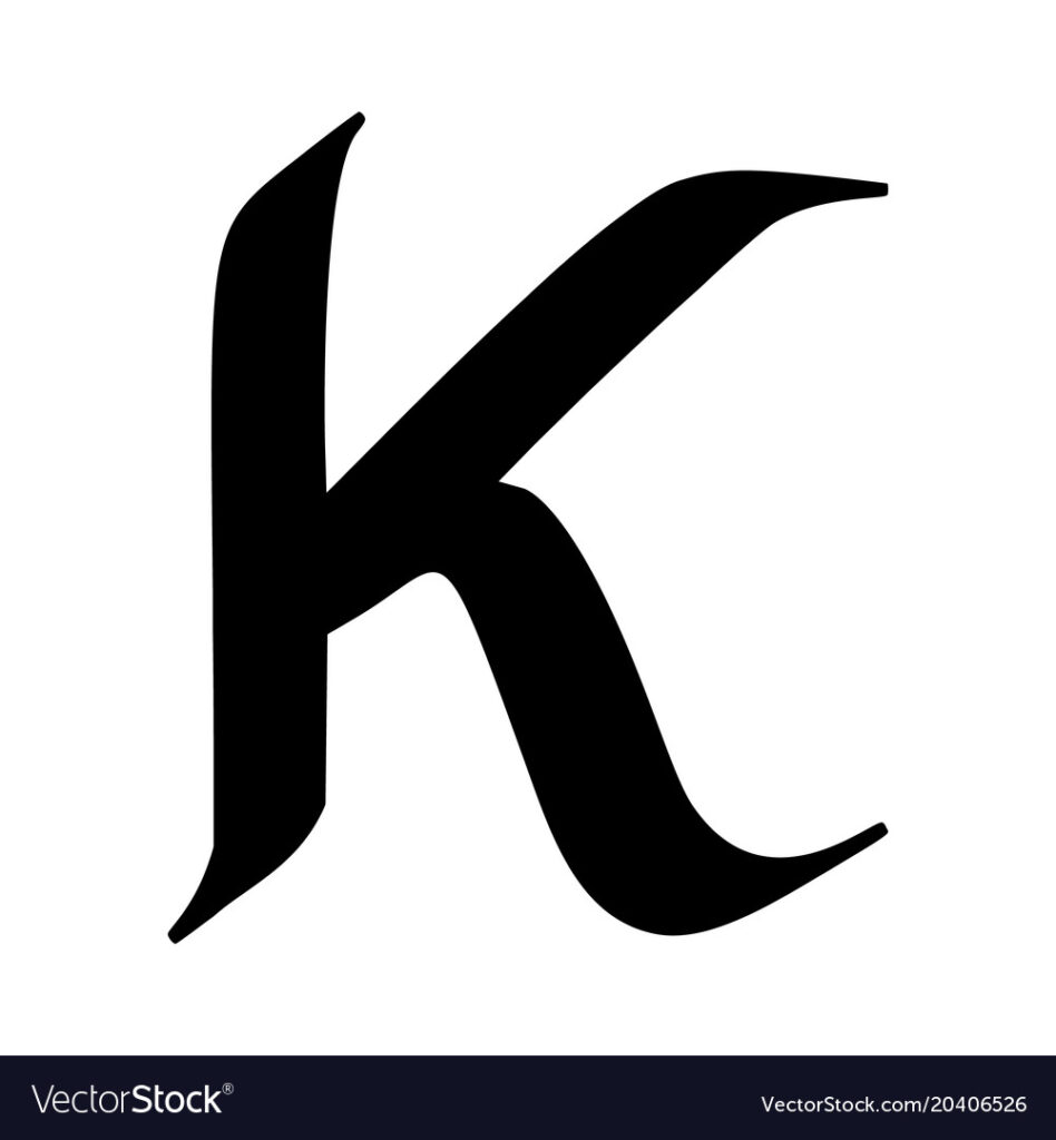 Letter K Painted Brush Vector Image