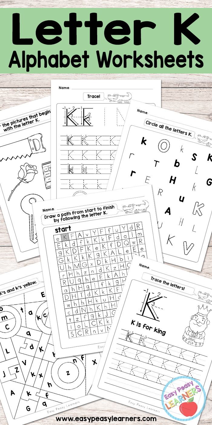 Letter K Worksheets - Alphabet Series - Easy Peasy Learners for Alphabet Worksheets For Young Learners