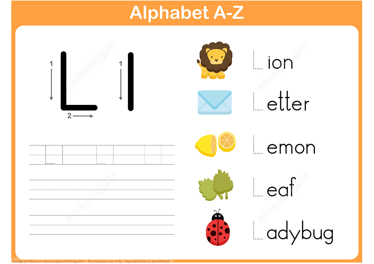 Letter L Tracing Worksheet | Free Printable Puzzle Games within Letter L Tracing Worksheet