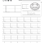 Letter L Writing Practice Worksheet   Free Kindergarten