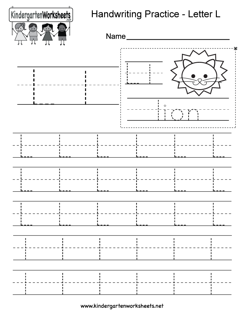 Letter L Writing Practice Worksheet - Free Kindergarten throughout Letter L Tracing Worksheet