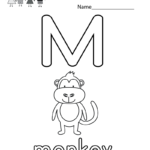 Letter M Coloring Worksheet For Kids Who Are Learning The Throughout Letter M Worksheets For Toddlers