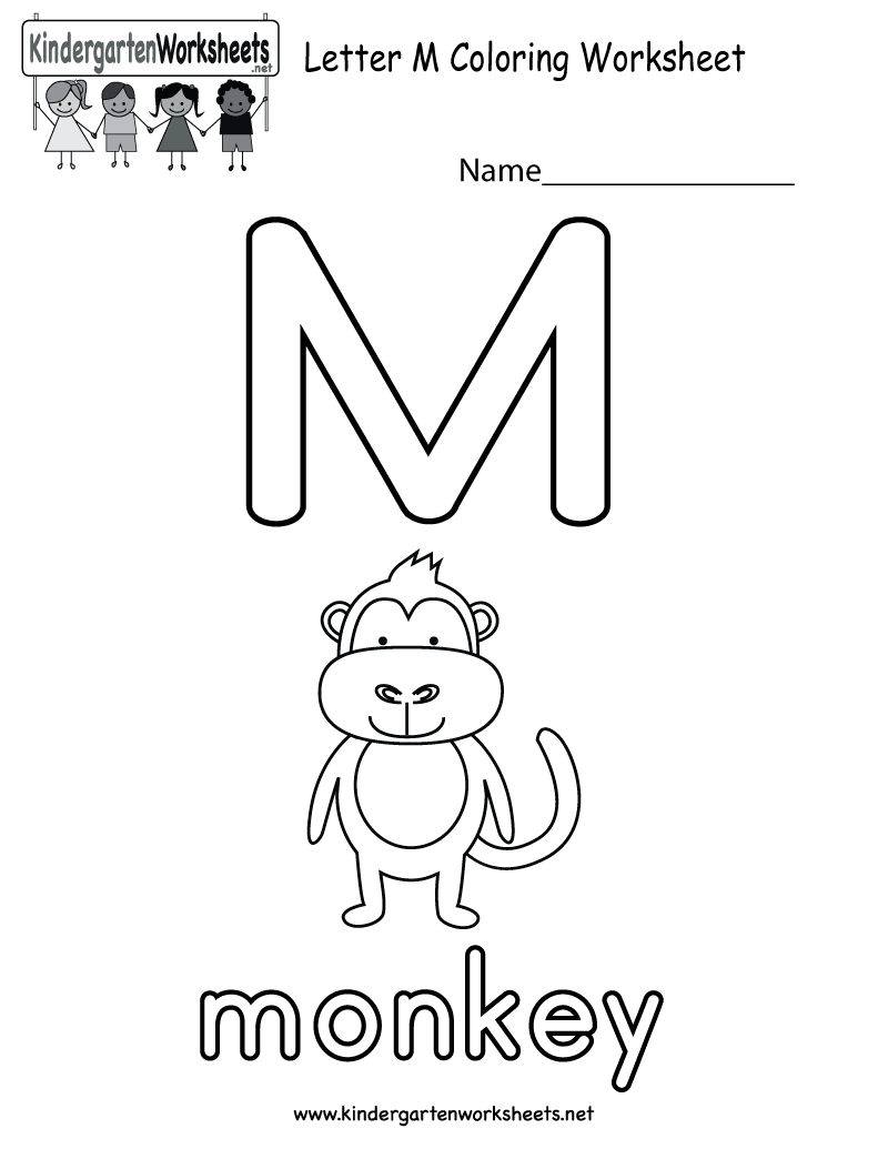 Letter M Coloring Worksheet For Kids Who Are Learning The throughout Letter M Worksheets For Toddlers
