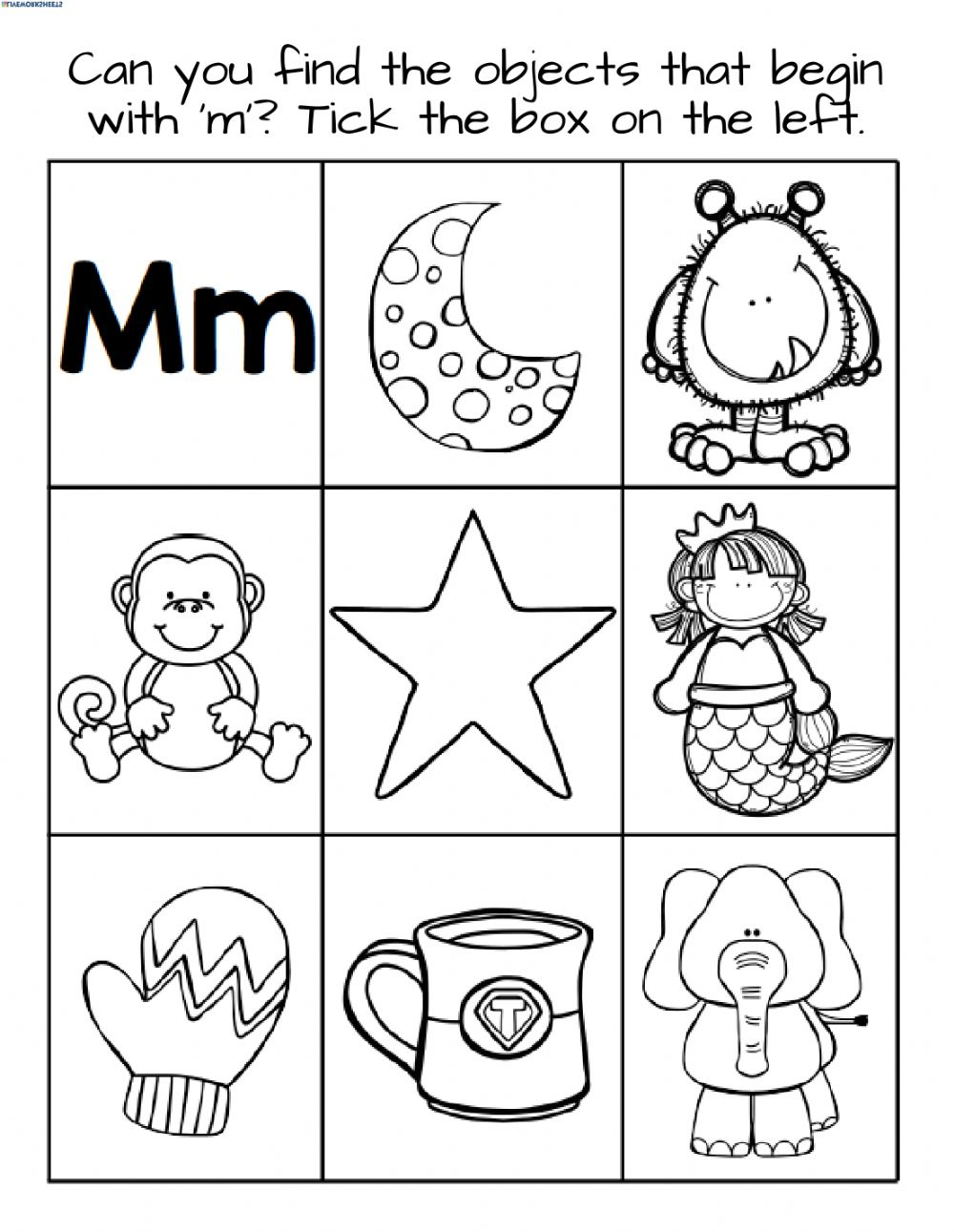 Letter M - Interactive Worksheet in Letter M Worksheets Pdf