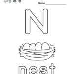 Letter N Coloring Worksheet For Preschoolers Or With Letter N Worksheets Twisty Noodle