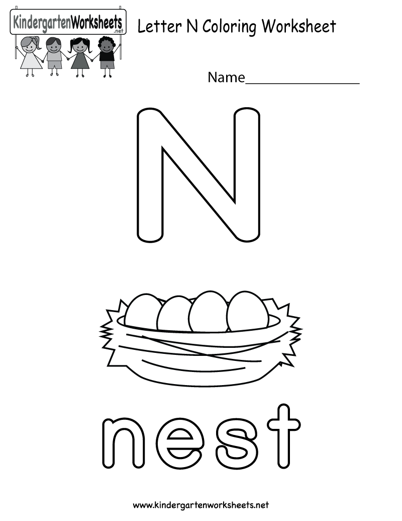 Letter N Coloring Worksheet For Preschoolers Or with Letter N Worksheets Twisty Noodle