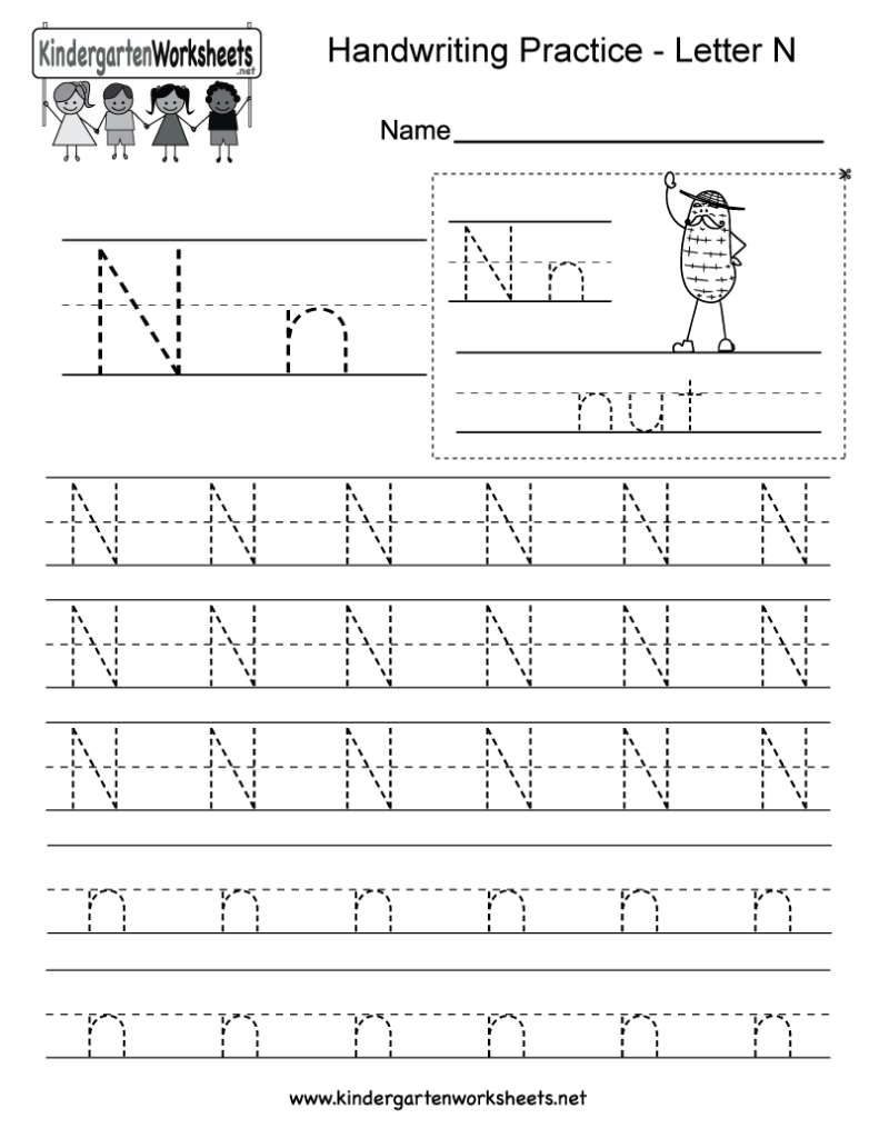 Letter N Writing Practice Worksheet Free Kindergarten Letter N Writing Practice Worksheet Free Kindergarten