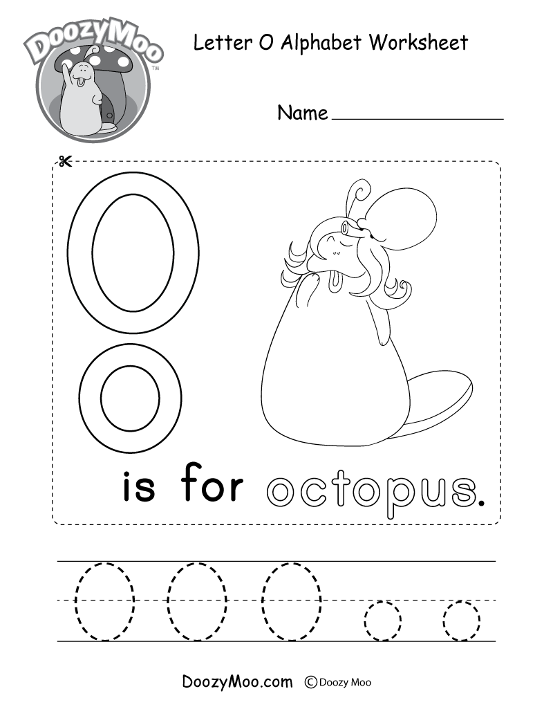 Letter O Alphabet Activity Worksheet - Doozy Moo for Letter O Worksheets For Kindergarten Pdf