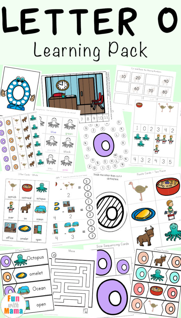 Letter O Worksheets And Activities Pack   Fun With Mama With Letter O Worksheets For Kindergarten Pdf