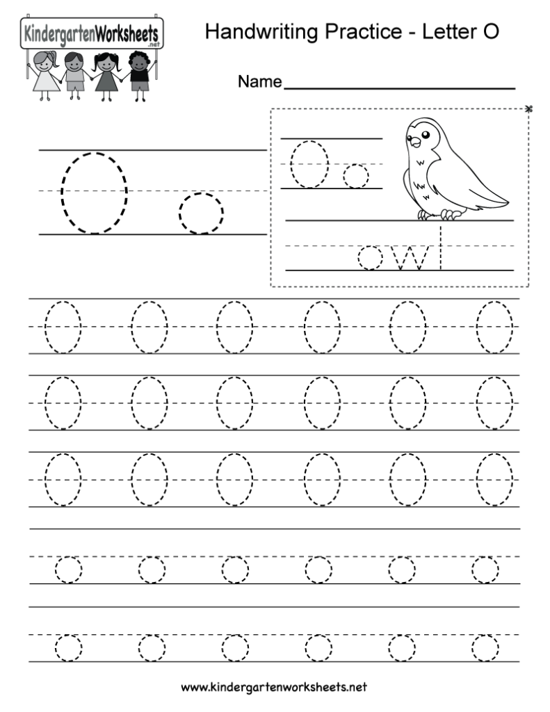 Letter O Writing Practice Worksheet   Free Kindergarten For Letter O Worksheets For Kindergarten Pdf