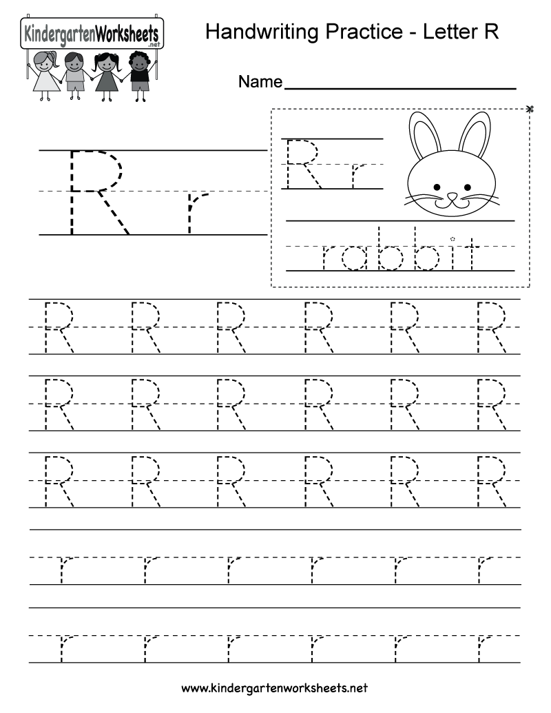 Letter R Writing Worksheet For Kindergarten Kids. This inside Alphabet R Worksheets