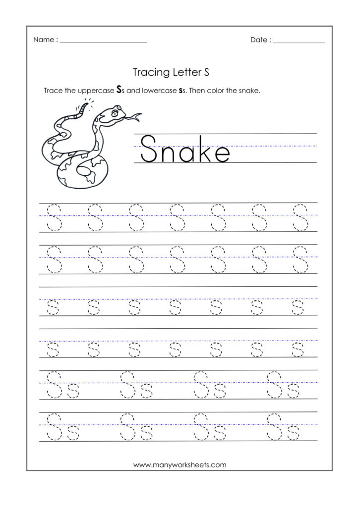 Letter S Worksheets For Kindergarten – Trace Dotted Letters Regarding Alphabet Tracing Worksheets S