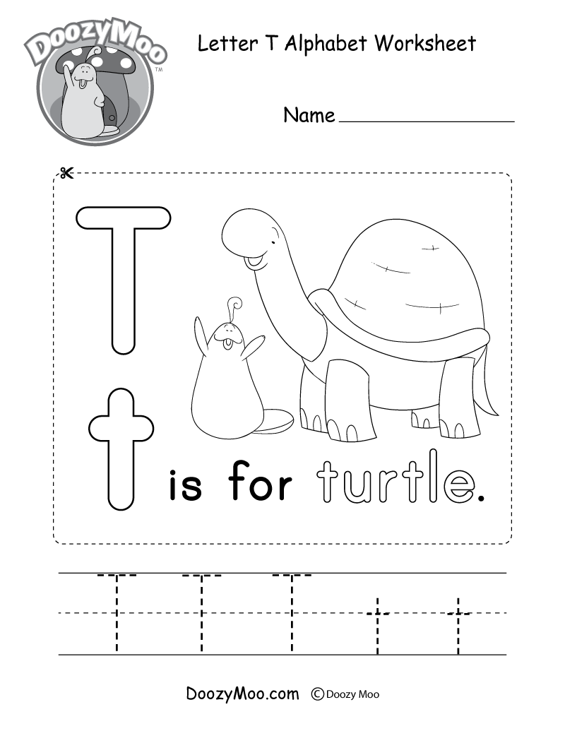 Letter T Alphabet Activity Worksheet - Doozy Moo regarding Letter T Worksheets Pdf