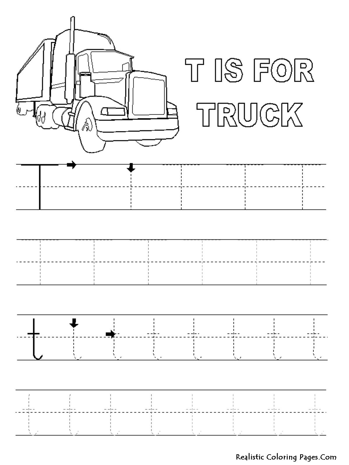 Letter T Worksheets And Coloring Pages For Preschoolers within Letter T Tracing Sheet