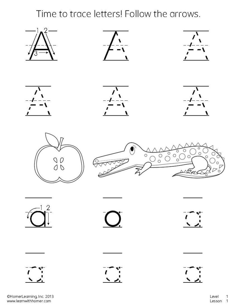 Letter Tracing Practice Sheet For The Letter A. #printables In Alphabet Letters Tracing Exercises