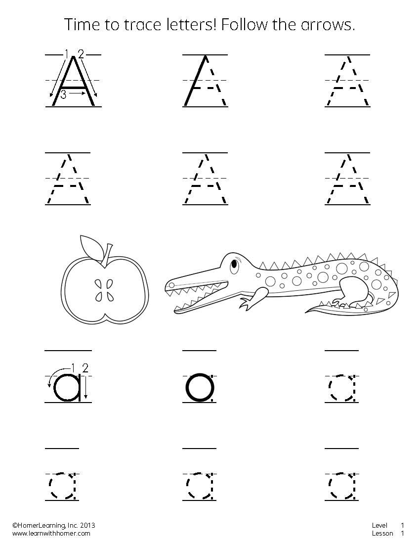 Letter Tracing Practice Sheet For The Letter A. #printables in Alphabet Letters Tracing Exercises