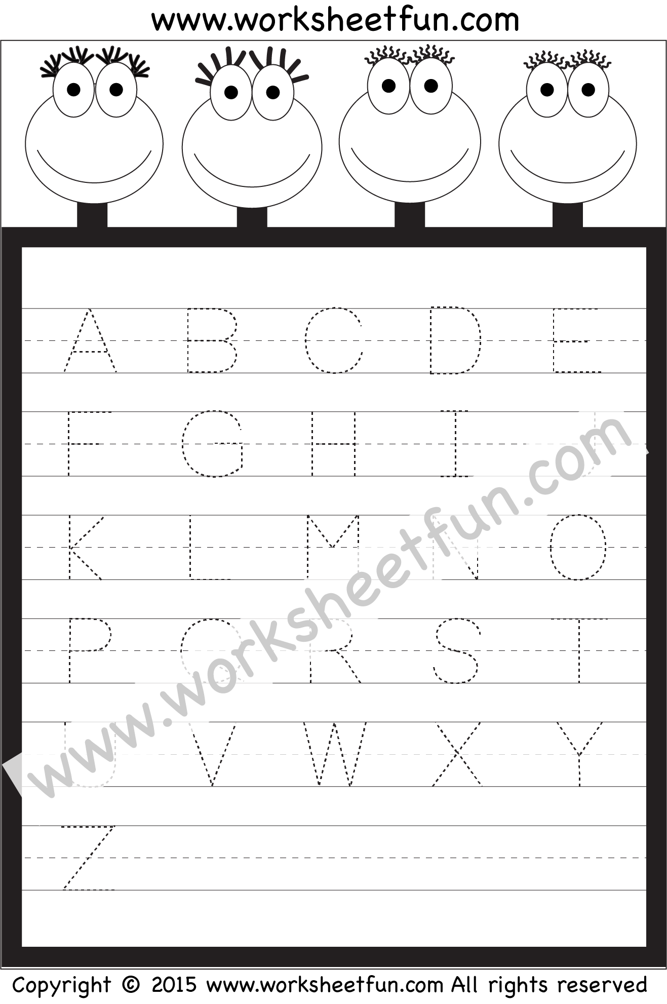 Letter Tracing Worksheet – Capital Letters / Free Printable with regard to Alphabet Tracing Download