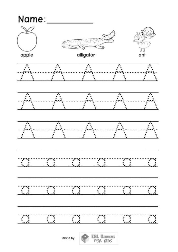 Letter Tracing Worksheets   Esl Games For Kids