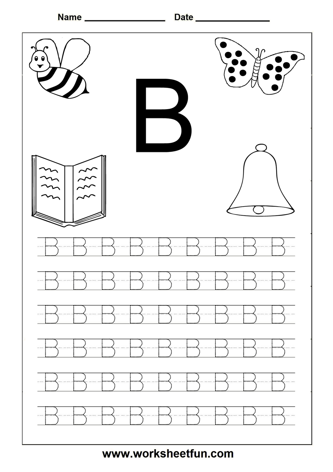 Letter Tracing Worksheets For Kindergarten - Capital And