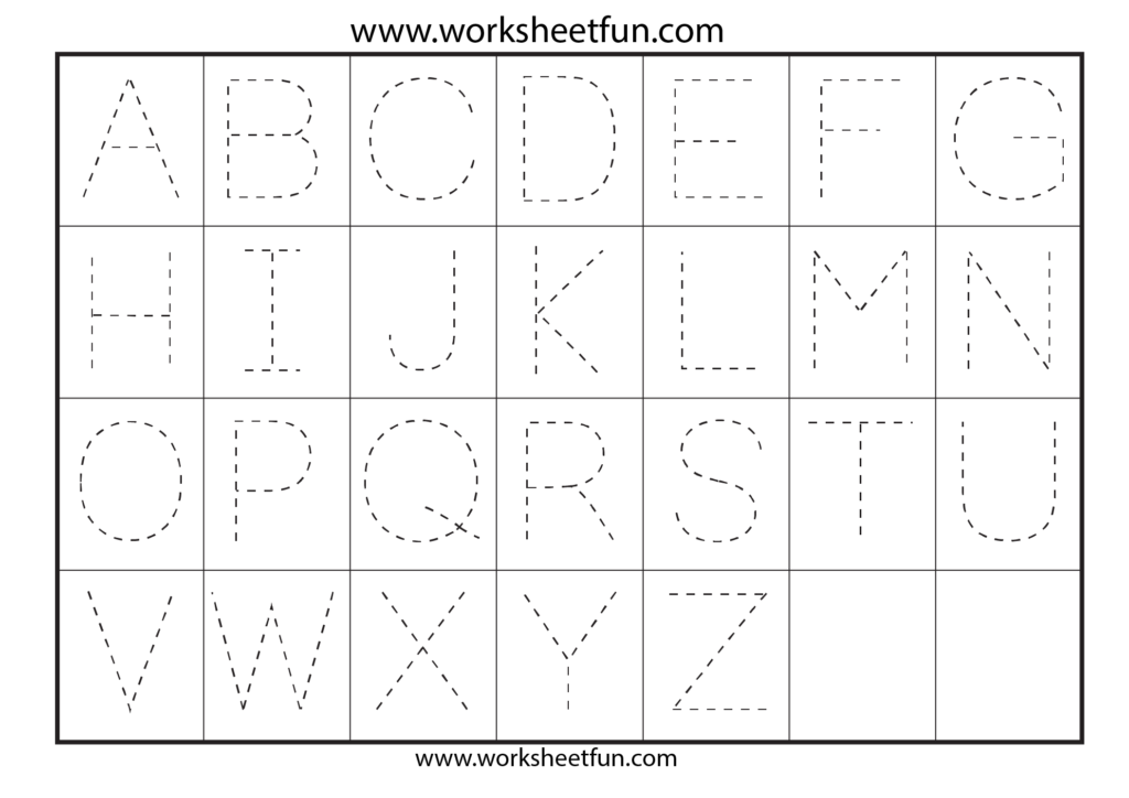 Letter Tracing Worksheets For Kindergarten   Capital Letters