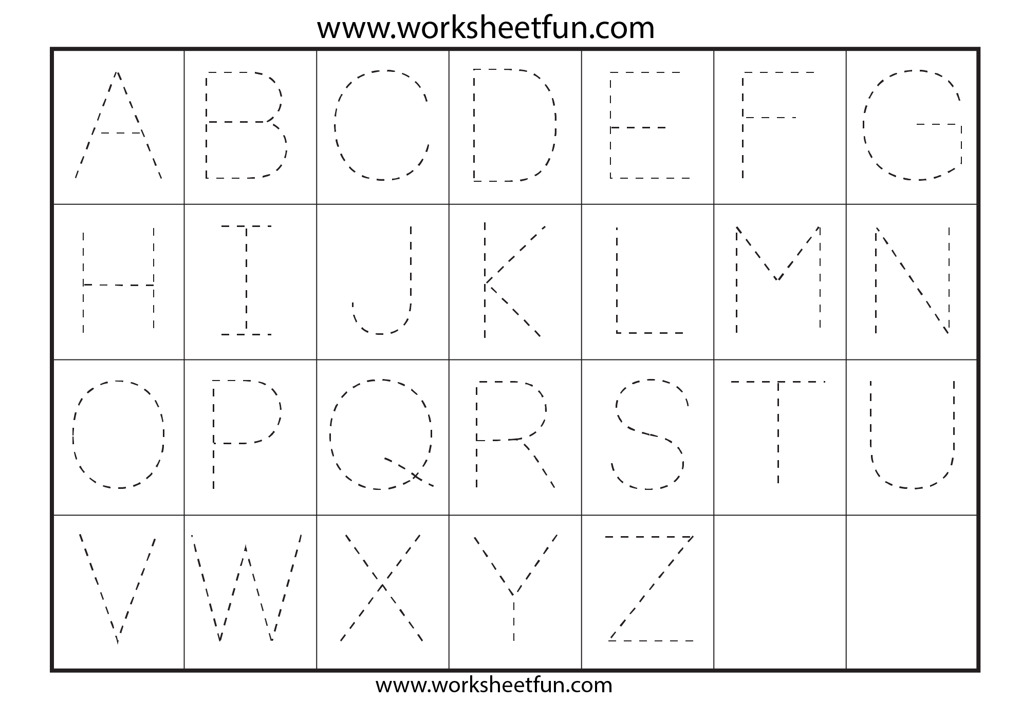 Letter Tracing Worksheets For Kindergarten - Capital Letters with regard to Alphabet Tracing For Kindergarten