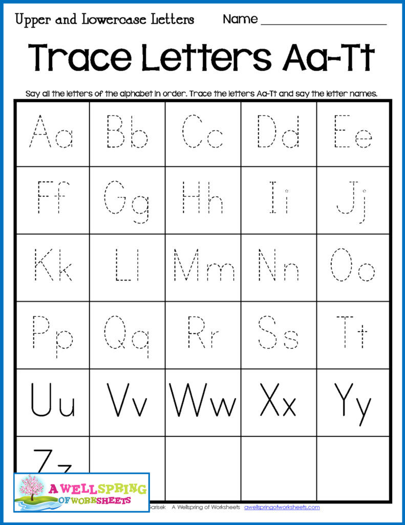 Letter Tracing Worksheets   Uppercase And Lowercase Trace Pertaining To Alphabet Tracing Lowercase