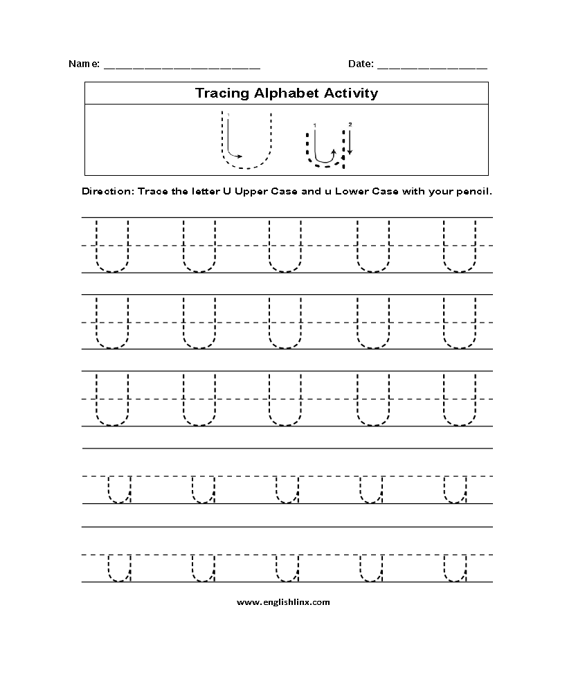Letter U Tracing Alphabet Worksheets | Alphabet Worksheets In Letter U Tracing Sheet