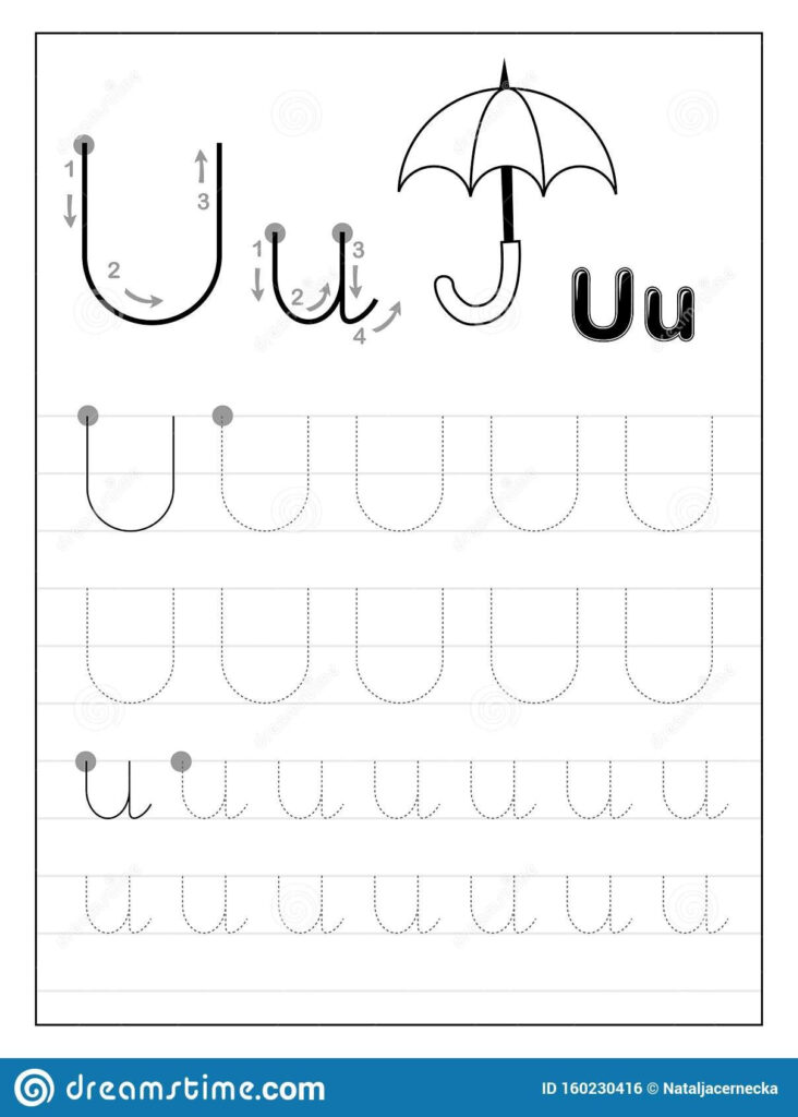 Letter U Worksheets For Kindergarten Tracing Alphabet Letter In Letter U Worksheets Free Printable