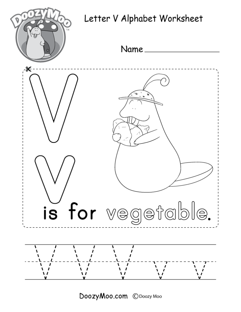 Letter V Alphabet Activity Worksheet   Doozy Moo Within Letter V Worksheets For First Grade