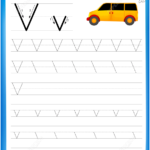 Letter V Is For Van Handwriting Practice Worksheet | Free Throughout Letter V Tracing Practice