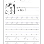 Letter Worksheets For Kindergarten Trace Dotted Letters Inside Letter V Tracing Pages