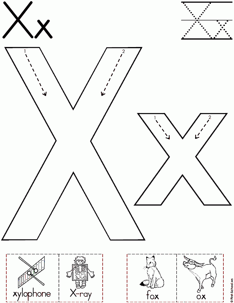 Letter X Tracing Worksheets Preschool | AlphabetWorksheetsFree.com