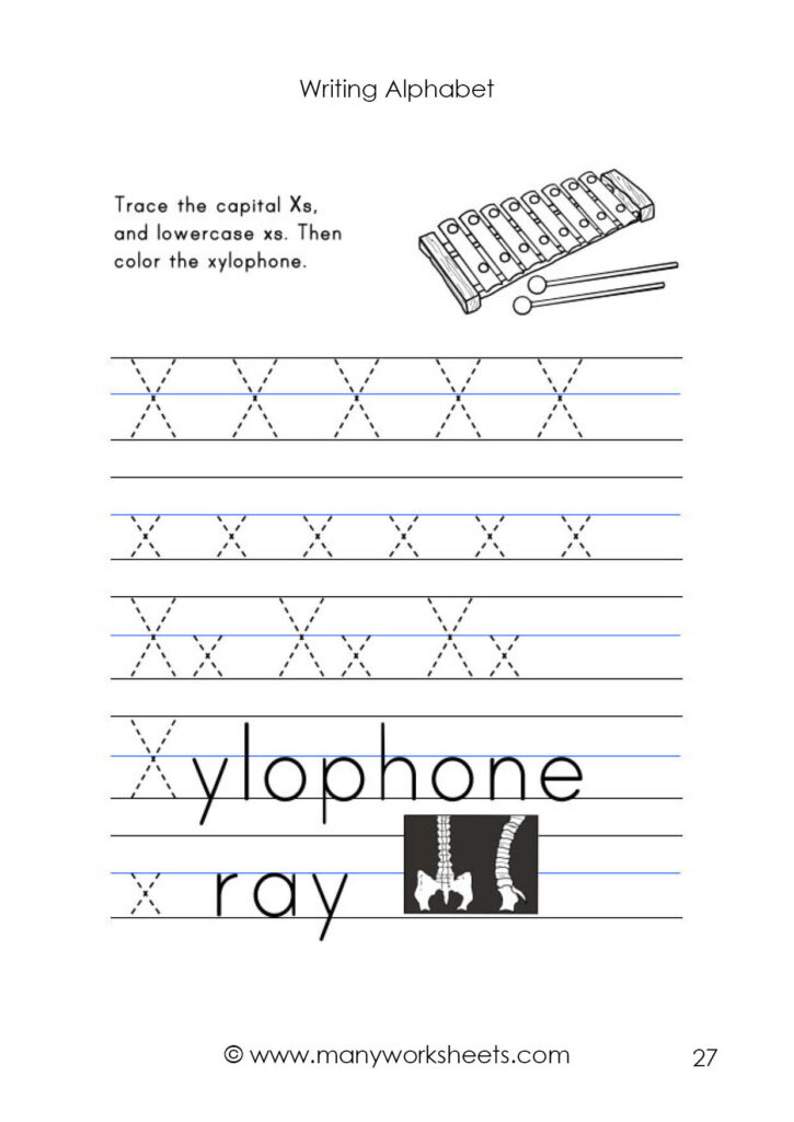 Letter X Worksheet – Tracing And Handwriting For Letter X Worksheets For Preschool