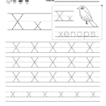 Letter X Writing Practice Worksheet   Free Kindergarten