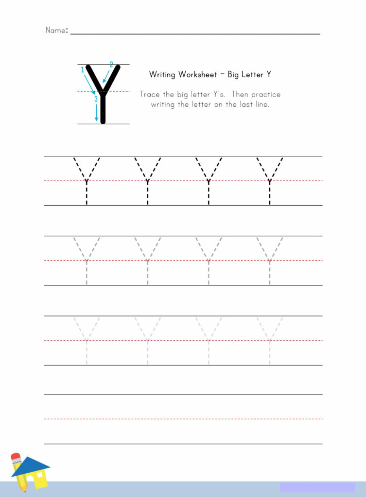 Letter Y Worksheets To Print | Activity Shelter In Letter Y Tracing Page
