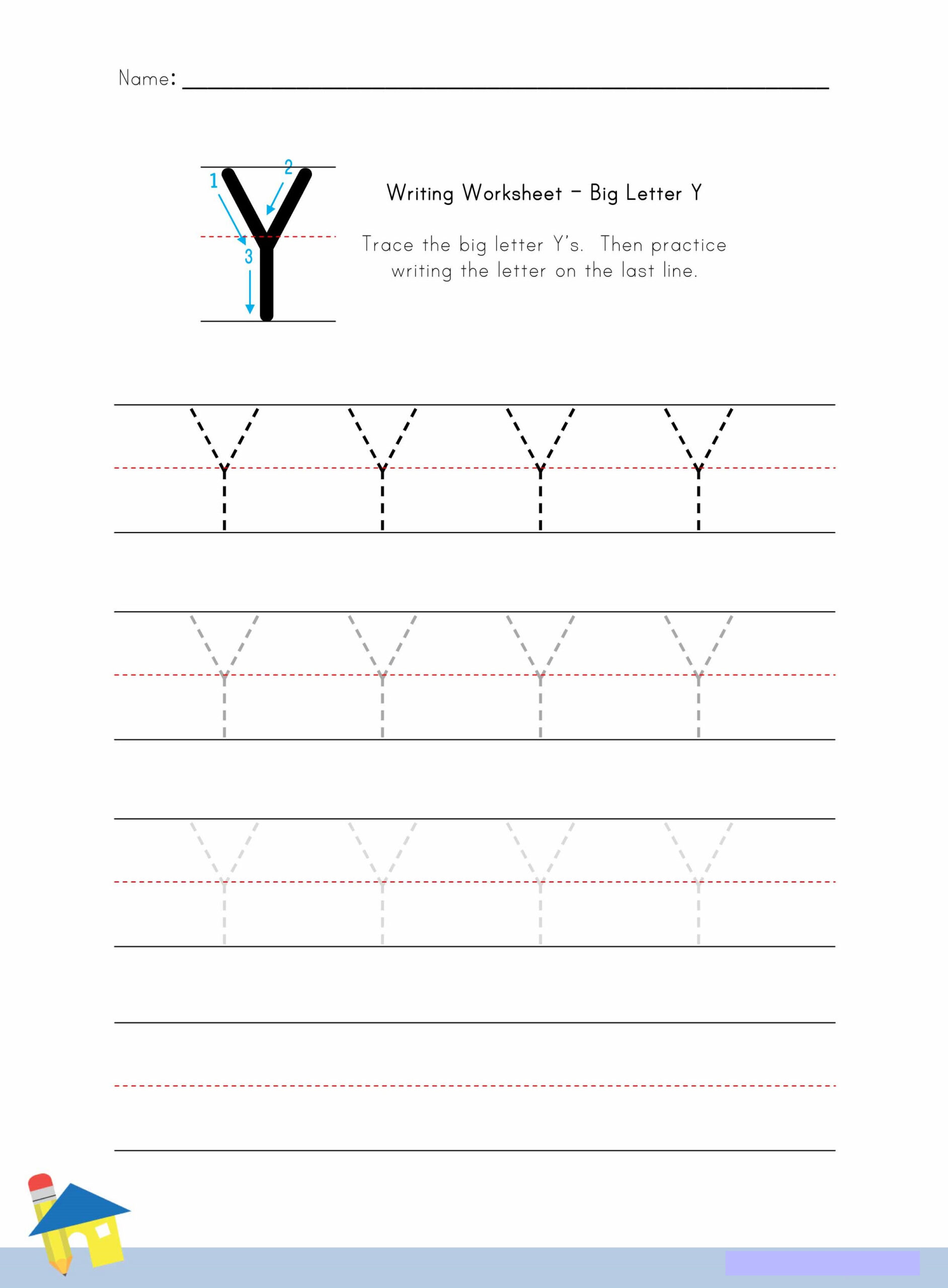 Letter Y Worksheets To Print | Activity Shelter in Letter Y Tracing Page