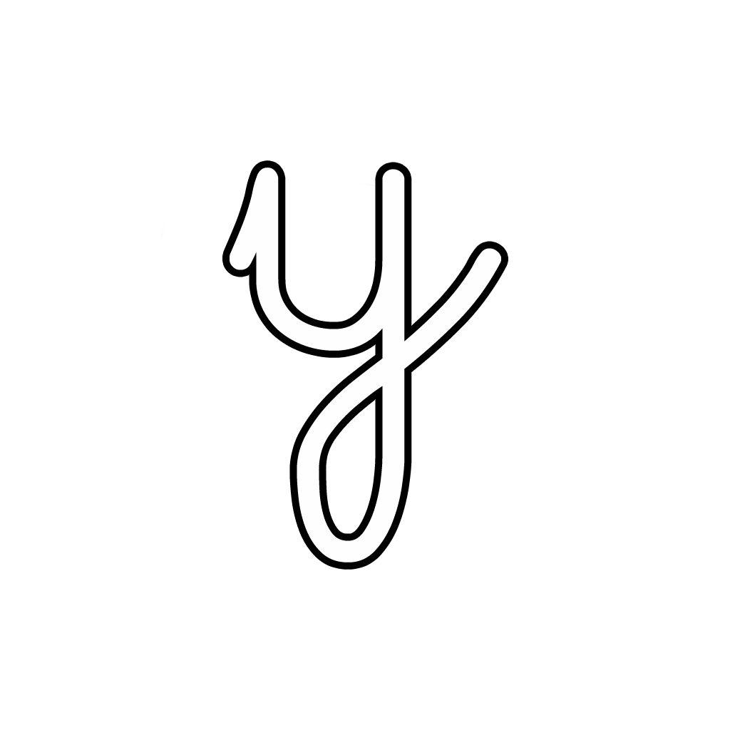 Letters And Numbers - Letter Y Lowercase Cursive