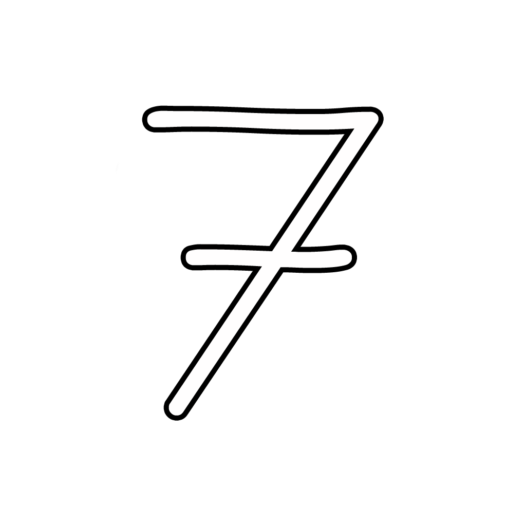 Letters And Numbers   Number 7 (Seven) Cursive