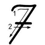 Letters And Numbers   Number 7 (Seven) With Indications