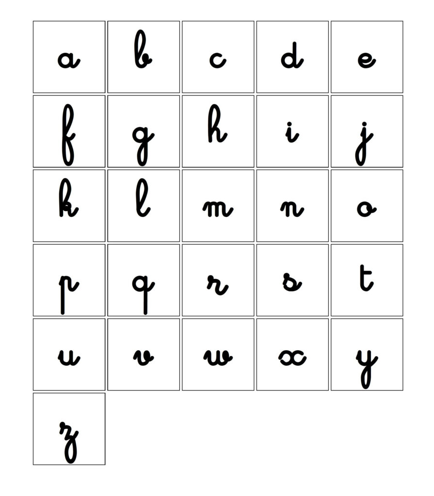 Lettres Minuscules Écriture Cursive | Lettres Cursives