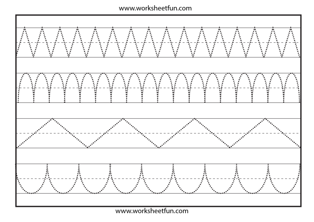 Line Tracing – 1 Worksheet | Tracing Sheets, Shape Tracing