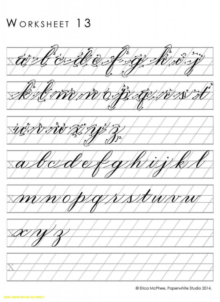 Lovely Good Handwriting Practice Cursive Writing Alphabet Pertaining To Alphabet Worksheets For Older Students