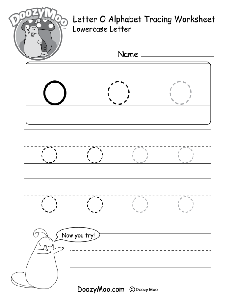 Lowercase Letter "o" Tracing Worksheet   Doozy Moo With Letter O Worksheets For Kindergarten Pdf