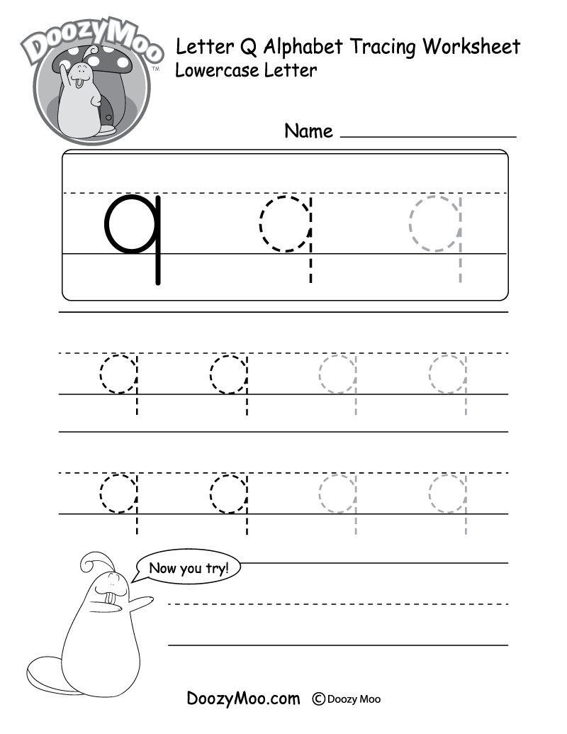 Tracing Letter Q Worksheets | AlphabetWorksheetsFree.com