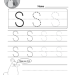 Lowercase Letter "s" Tracing Worksheet   Doozy Moo