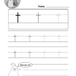 Lowercase Letter "t" Tracing Worksheet   Doozy Moo Regarding Letter T Tracing Sheet