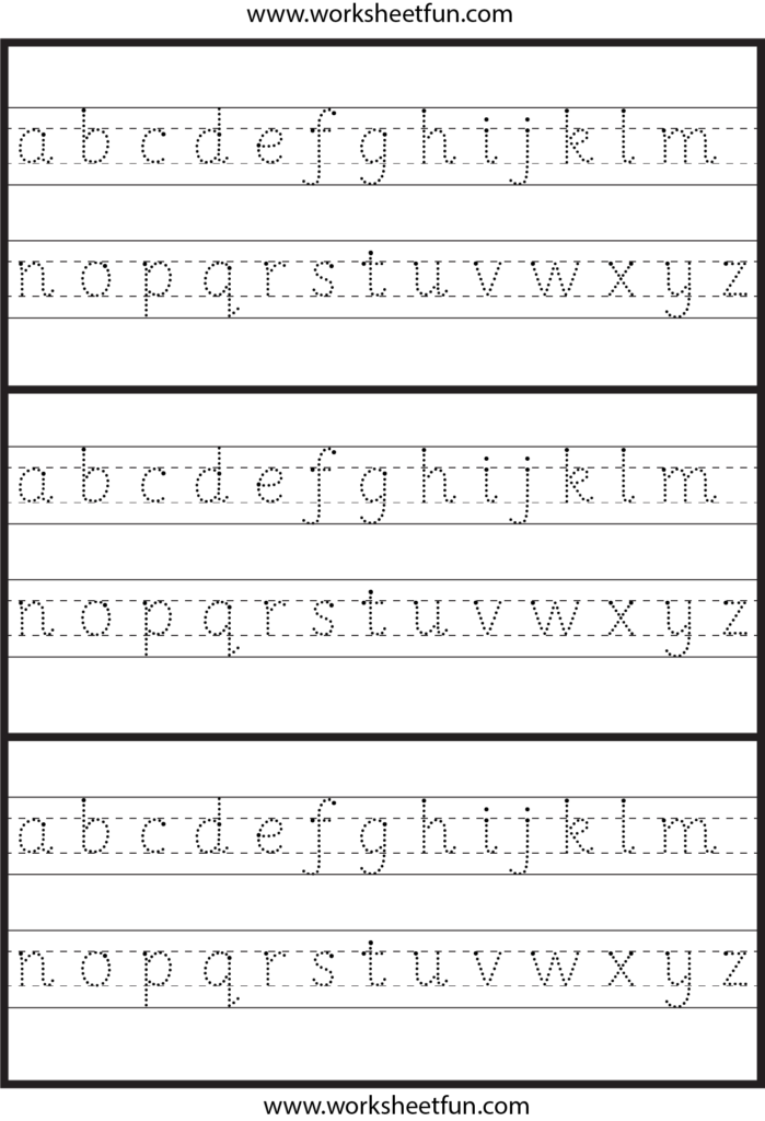 Lowercase Letter Tracing – 1 Worksheet / Free Printable