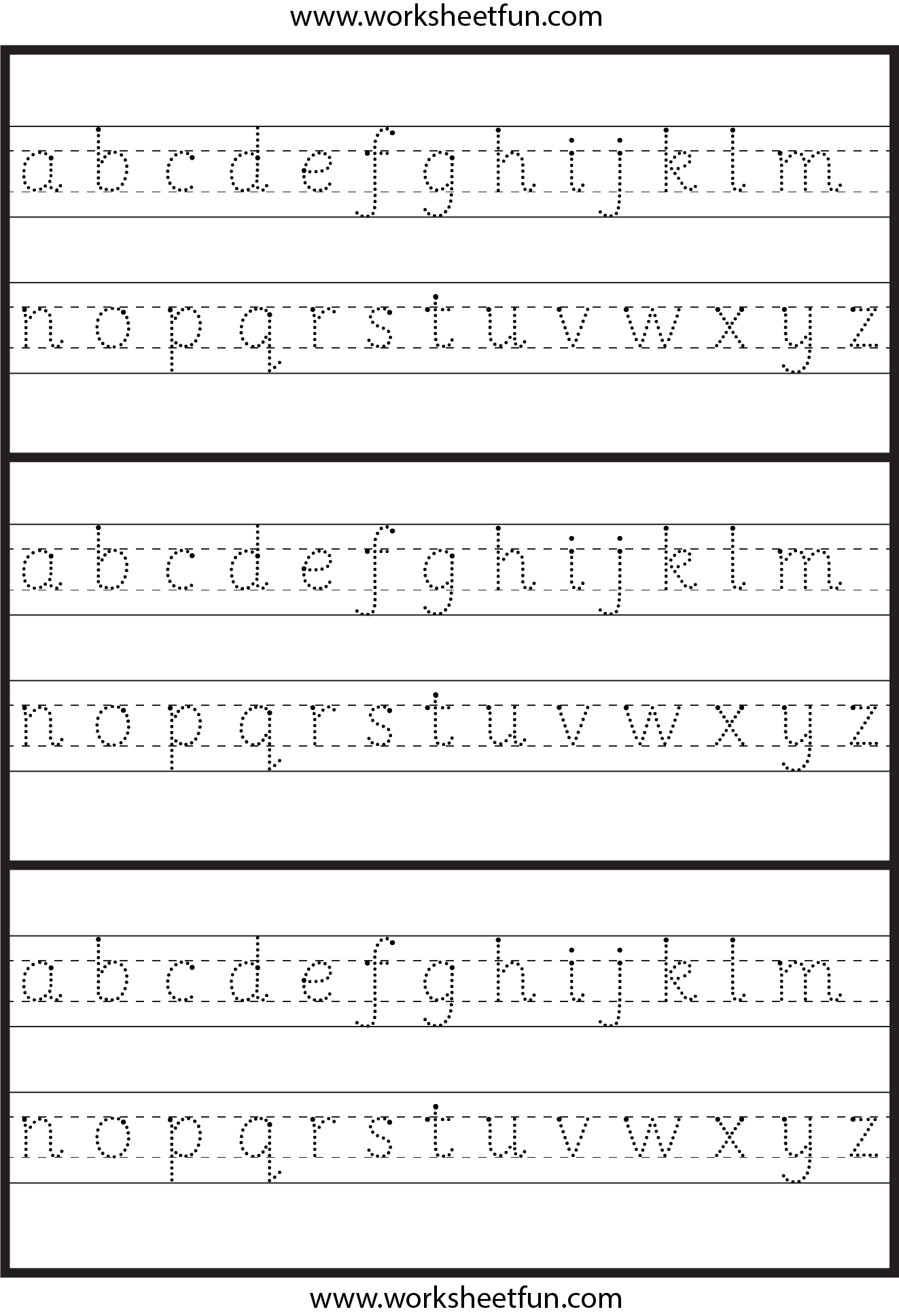 Lowercase Letter Tracing – 1 Worksheet / Free Printable