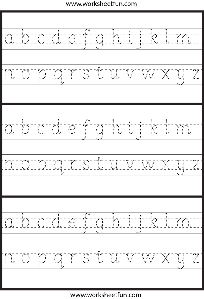 Lowercase Letter Tracing – 1 Worksheet / Free Printable With Regard To Alphabet Handwriting Worksheets Free Printables